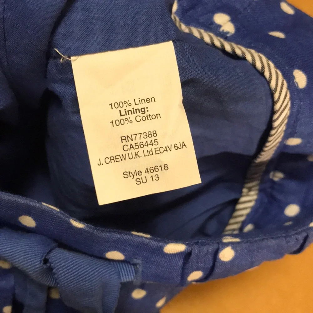 J. Crew Blue Polka Dot Midi Skirt
